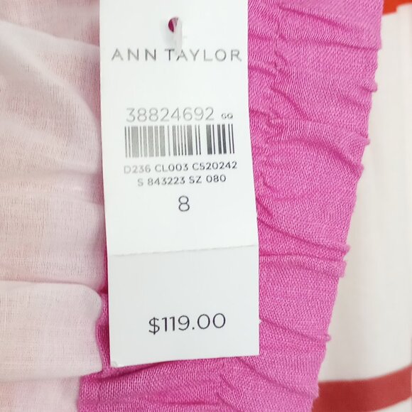 Ann Taylor Striped Linen-Blend Midi Skirt - Picture 4 of 13